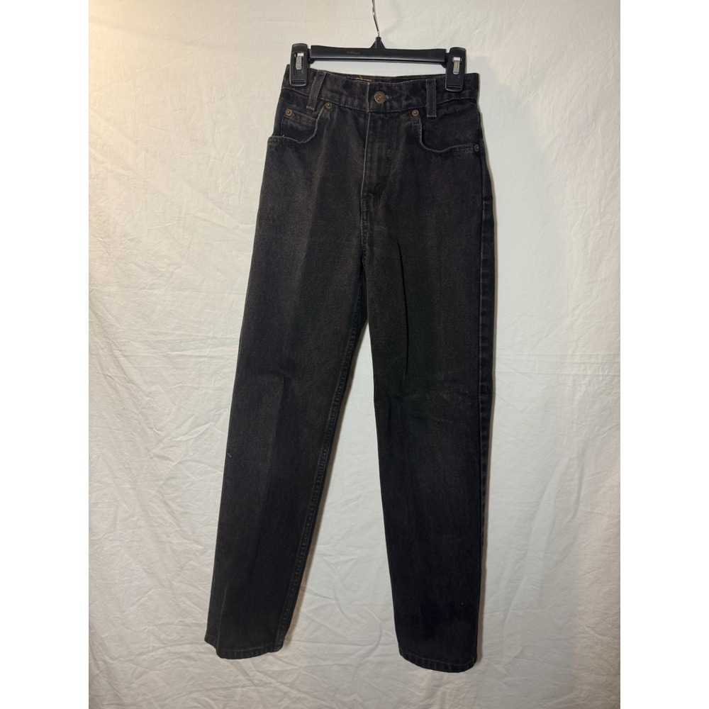 Vintage 97' Levi 31450 Youth Black Denim Pants Slim 10 Orange Tab